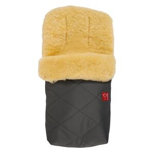 Kaiser Quilted Stroller Footmuff with Shearling Lining - Grey & Golden Yellow